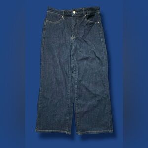 Judy Blue Women's Wide Leg Cropped Blue Stretch Denim Jeans - Sz 13/31 (31x23)